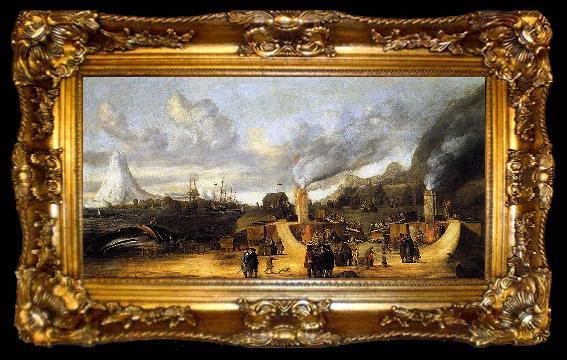 framed  Cornelis de Man The Whale-oil Factory on Jan Mayen Island, ta009-2